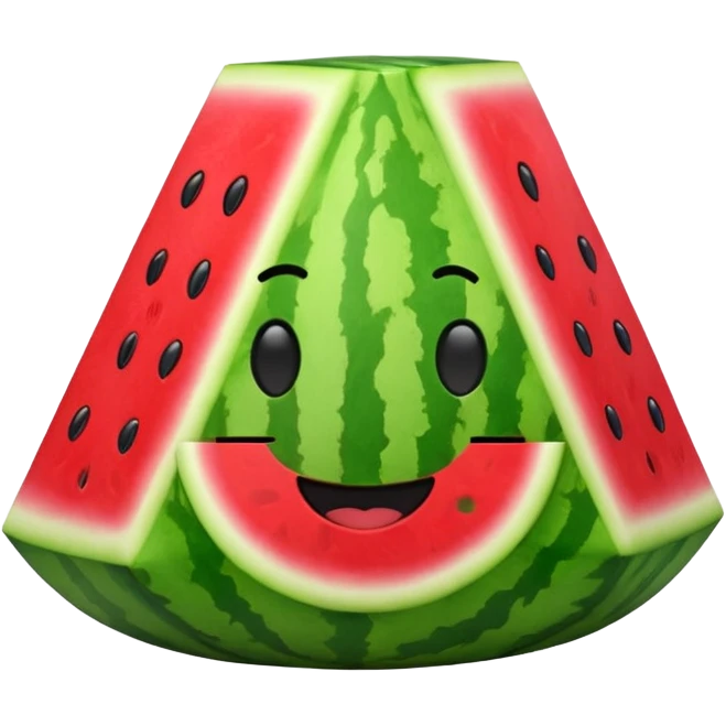 Make a Watermelon Plushie with a cube smile emoji