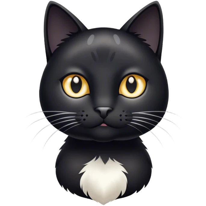 A black cat with white sp emoji