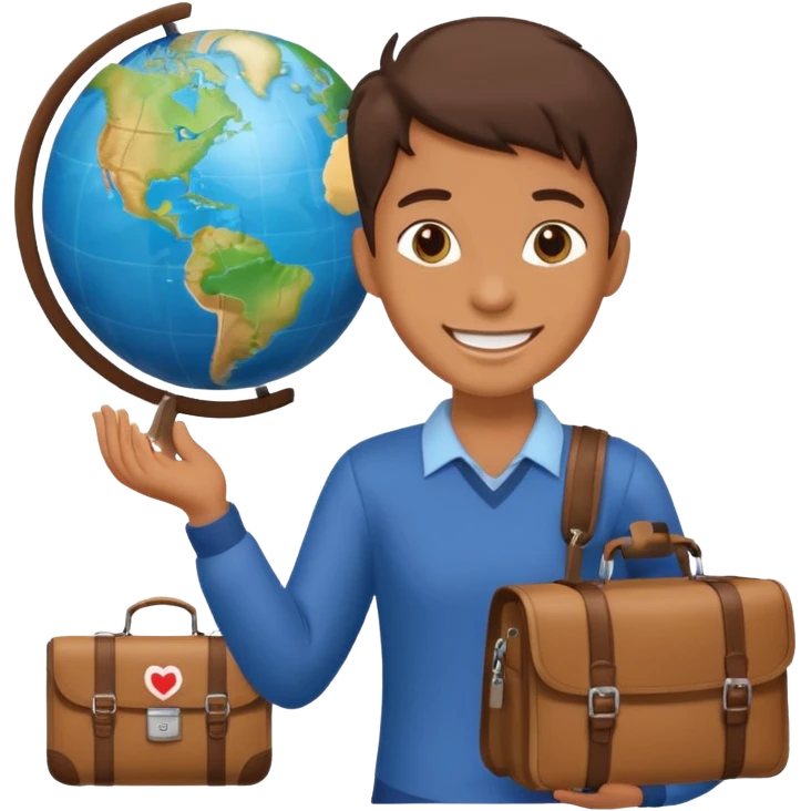 TRAVEL , travel bag , pass board, plane, glob emoji