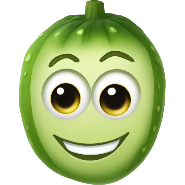 Smily with cucumber on eyes emoji