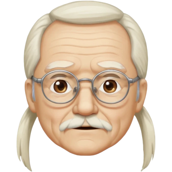 Old man with glasses and long white pony tail emoji