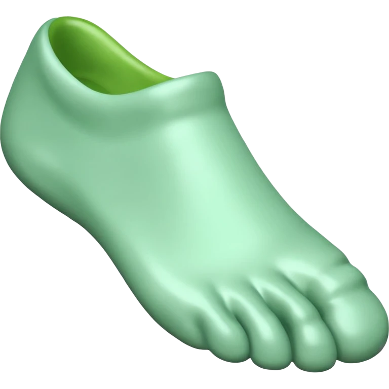 3D iOS-style foot emoji with green stink lines, glossy texture, soft rounded edges. emoji