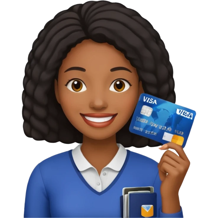 Blackwoman with visa emoji