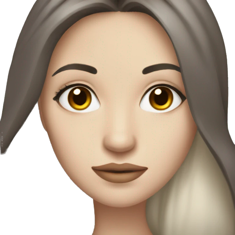 Beautiful woman with long dark hair and brown eyes and pale skin emoji