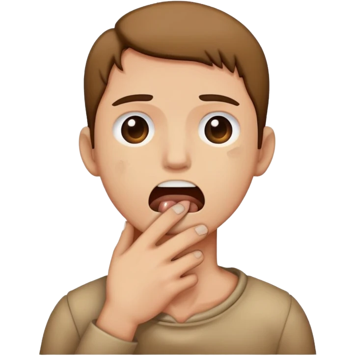 Person holding throat  emoji