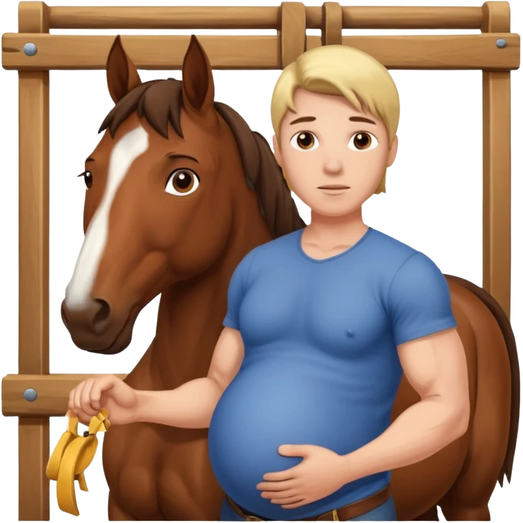 pregnant man  with horse emoji