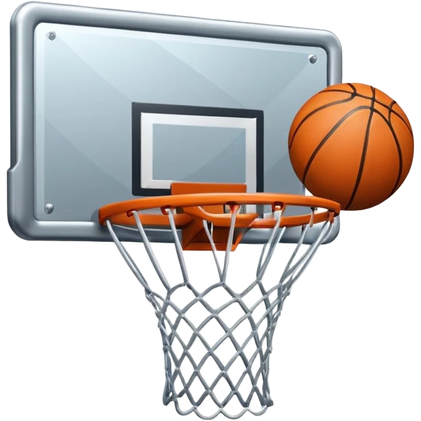Chrome metallic basketball hoop  emoji