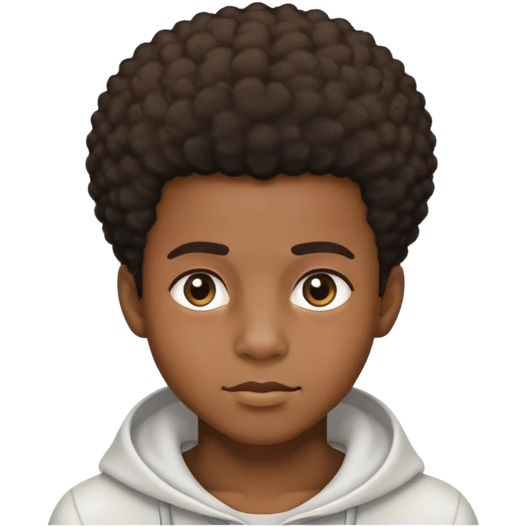 A black boy with a fro and a lower taper fade emoji