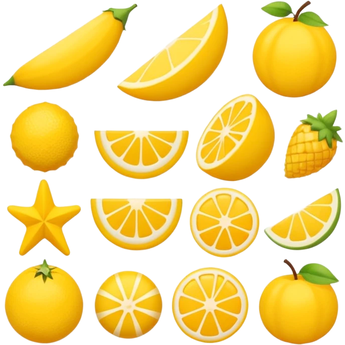 Yellow summer stickers  emoji