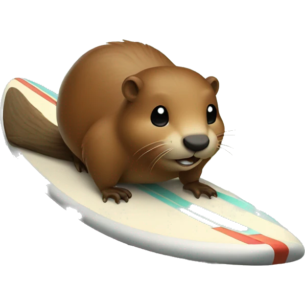 Beaver on a surfboard emoji