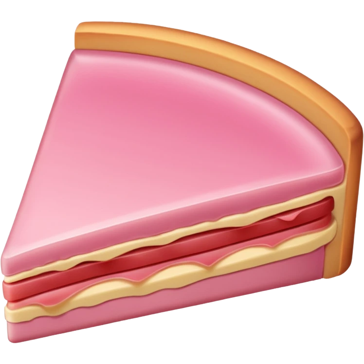 bologna slice, smooth edge, pink, no background emoji