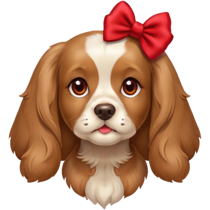 a cocker spaniel dog girl with a red bow emoji