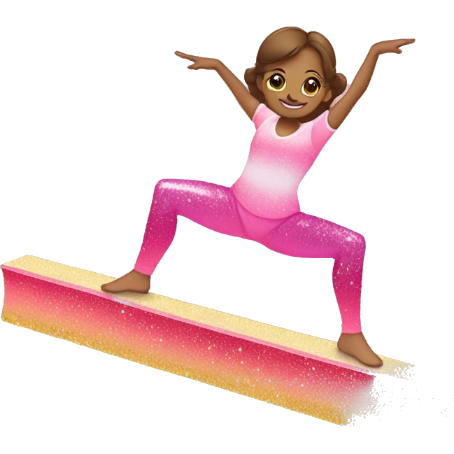 Pink ombre balance beam with glitter  emoji