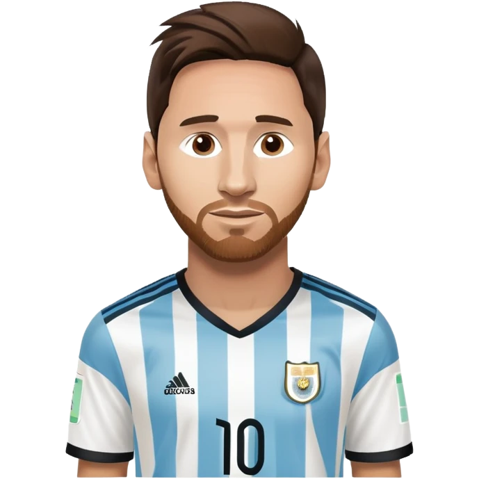 Lionel Messi soccer player in Argentina jersey number 10 emoji
