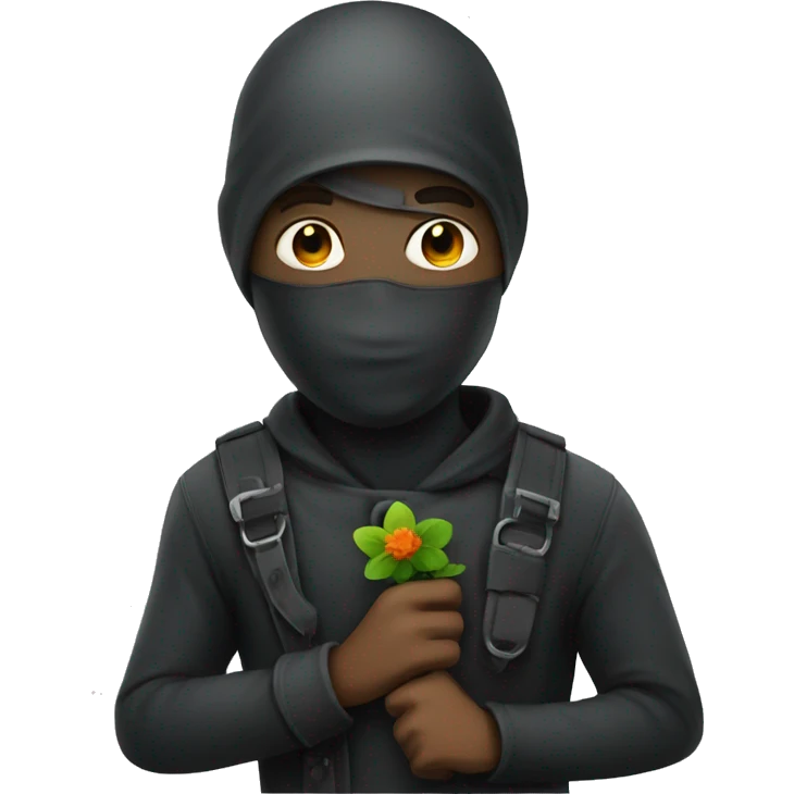 Thief with lollipop and flower emoji