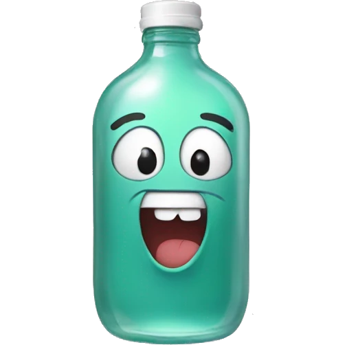 happy emoji with a pimple holding a bottle emoji