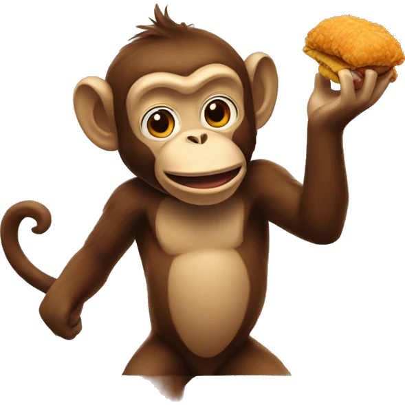 MONKEY WITH FRIED CHICKEN emoji