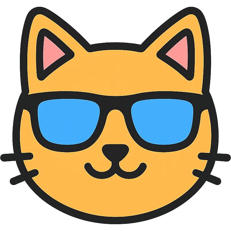 cat wearing sunglasses color icon emoji