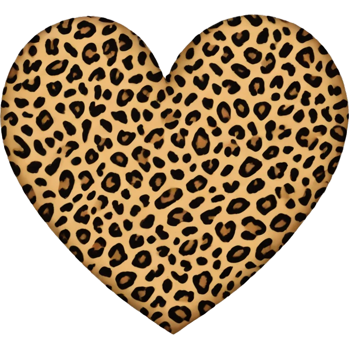 leopard print heart   emoji