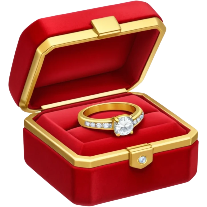 diamond jewelry ring in a red jewelry box emoji