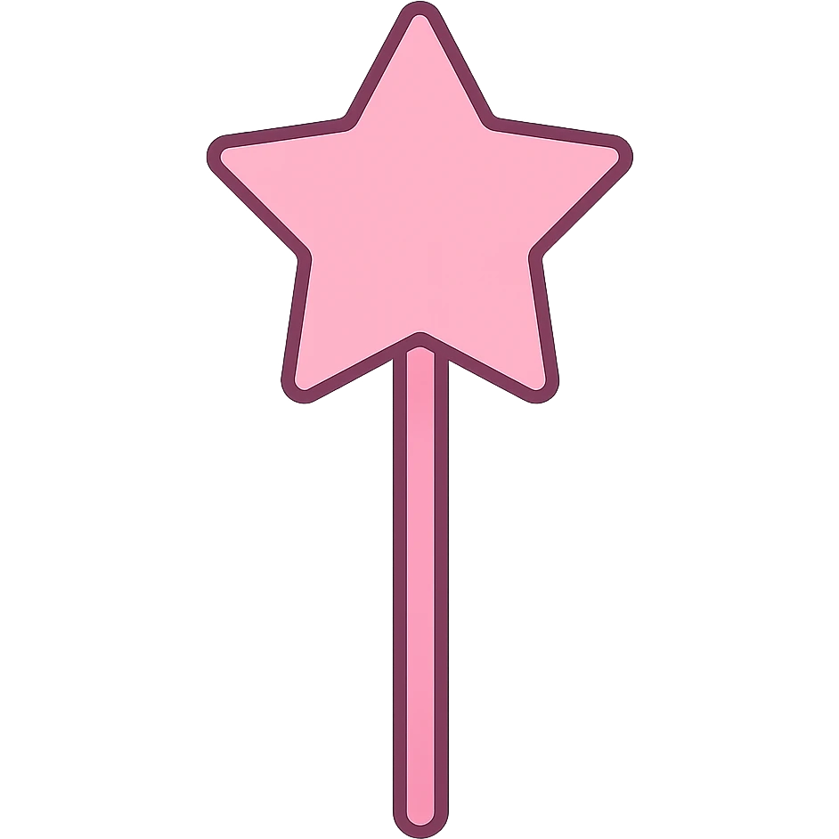pink star wand emoji