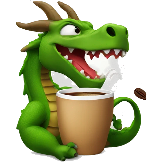 dragon with coffee emoji