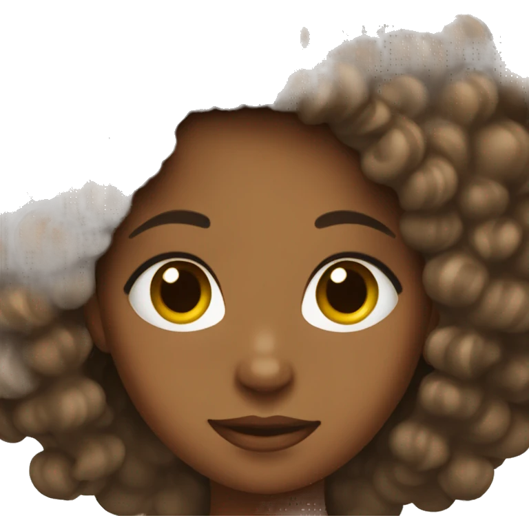 brown girl with curly hair emoji