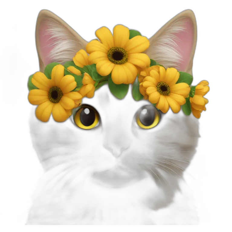 cat dj with flowers emoji