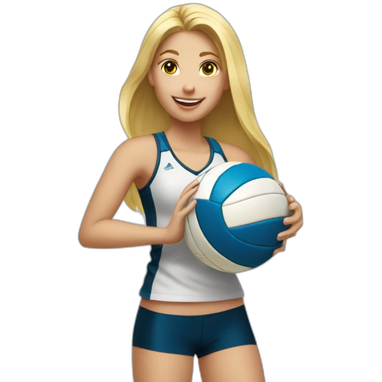 blonde girl plays volleyball emoji