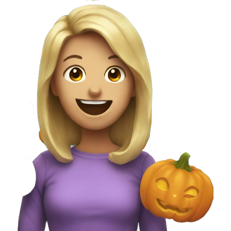 a pumpkin greeting emoji