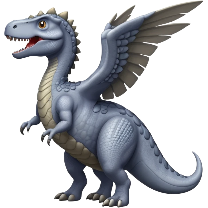 Gray dinosaur with wings emoji