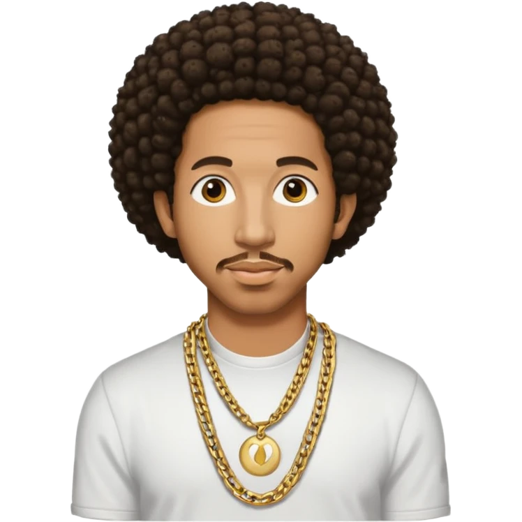 Ludacris with dark brown afro hair  emoji