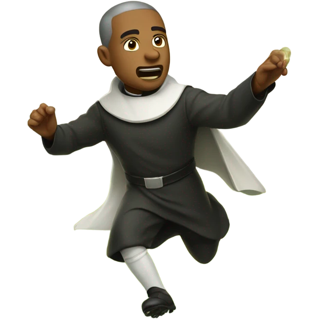 Priest running on football field emoji