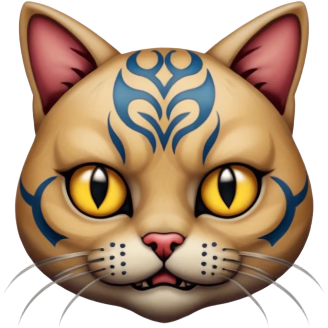 tattooed-scary-looking-cat-with-heavy-face-tattoes emoji