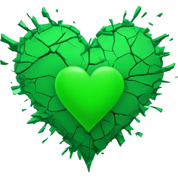 Shattered green heart emoji