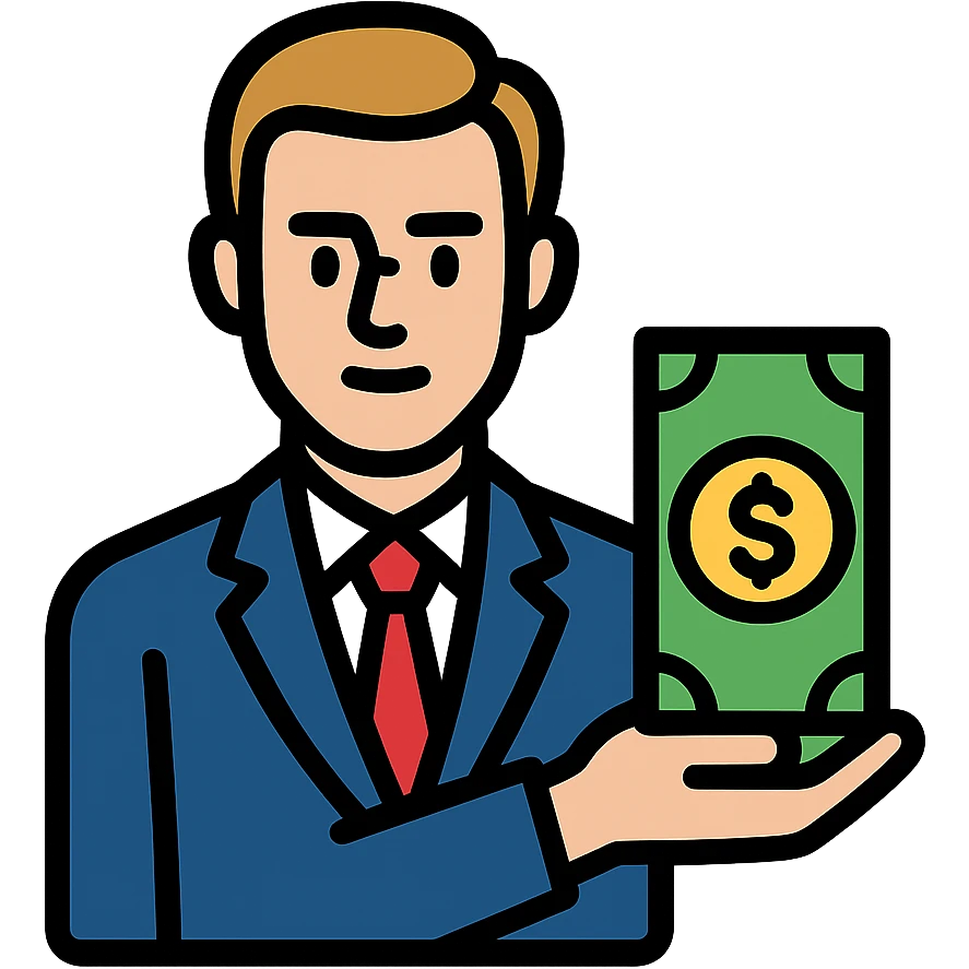 Nikolai Astrup, Norwegian politician, holding a pack of money in his hand emoji