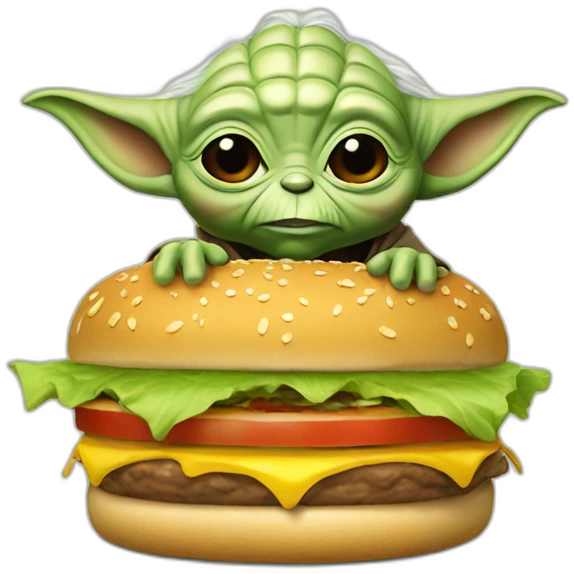 Yoda ate a burger emoji