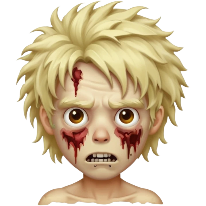 Create a zombie blonde boy with big hair emoji