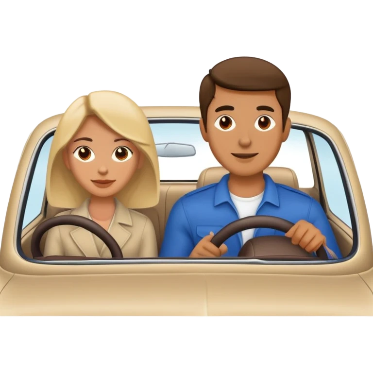 Man and woman in a car together emoji