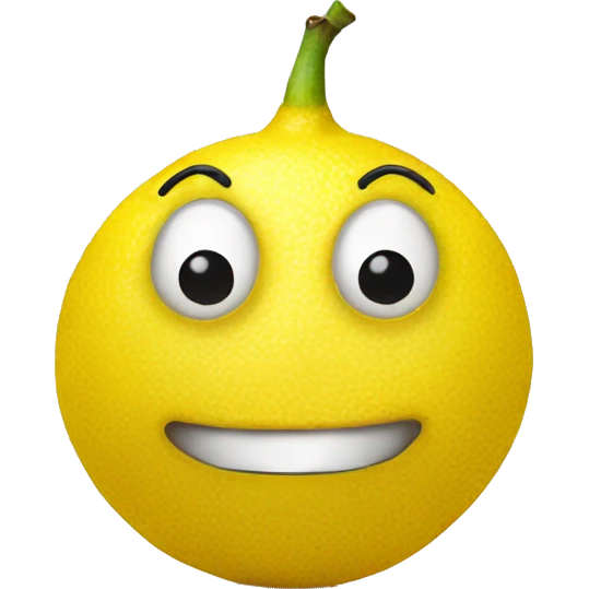 lemon on white background with clown face emoji