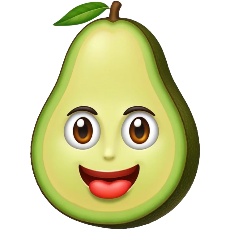 Crea un aguacate con ojos y labios grandes  emoji