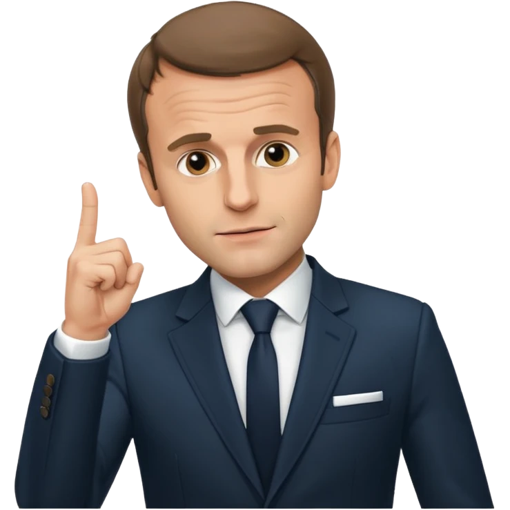 Emmanuel Macron qui fait un 🖕 emoji