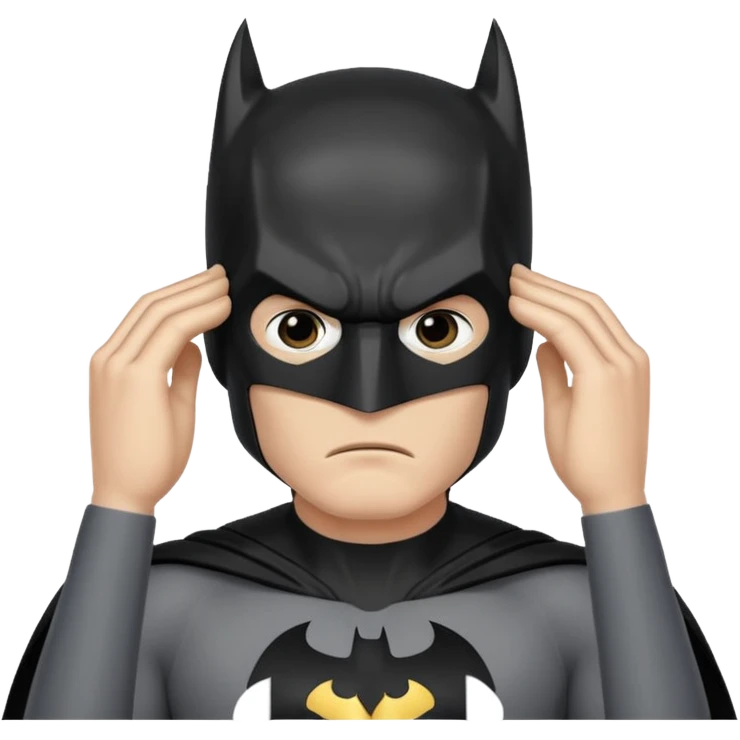 Batman putting his hands to his head emoji
