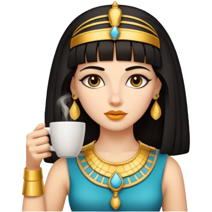 cleopatra drink coffee emoji