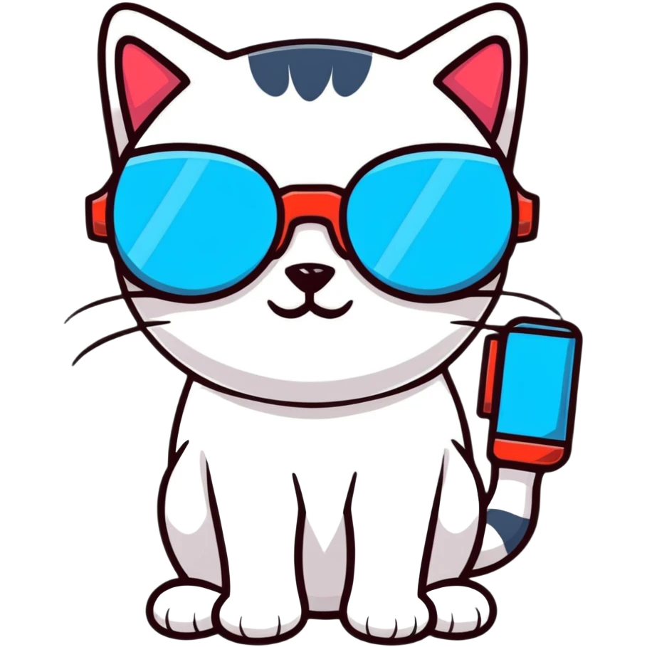 cool cat with laser glasses emoji