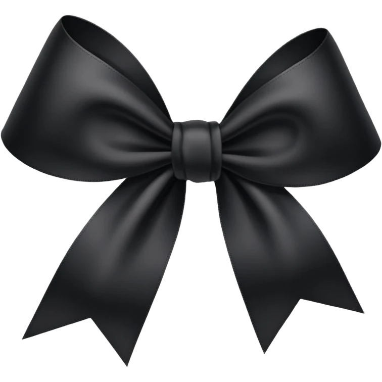 black THIN ribbon bow emoji