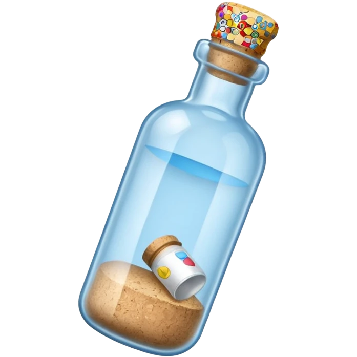 A Message Bottle, blue emoji
