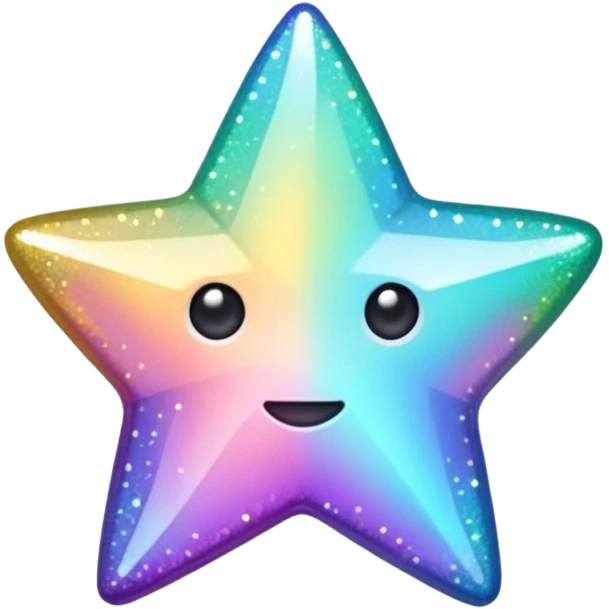 tiny star with a rainbow shimmer, glamorous and stylish, no background emoji