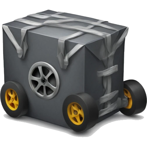Carbon Box with car wheels  emoji