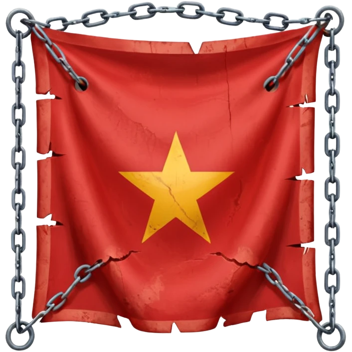 red flag with chainsmaking a square in his center emoji